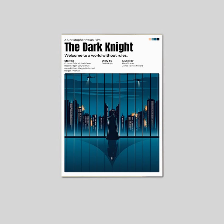 The Dark Knight Poster, Action Cinematic Wall Art
