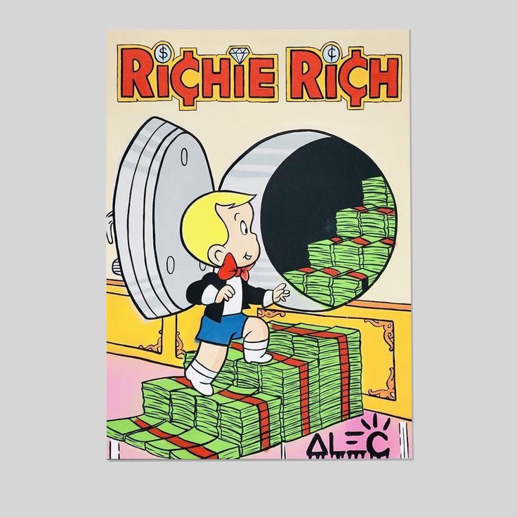 Alec Monopolys Richie Opening Safe with Bills Poster Decorative Painting Living Room Posters Bedroom Painting Size 24''x36''