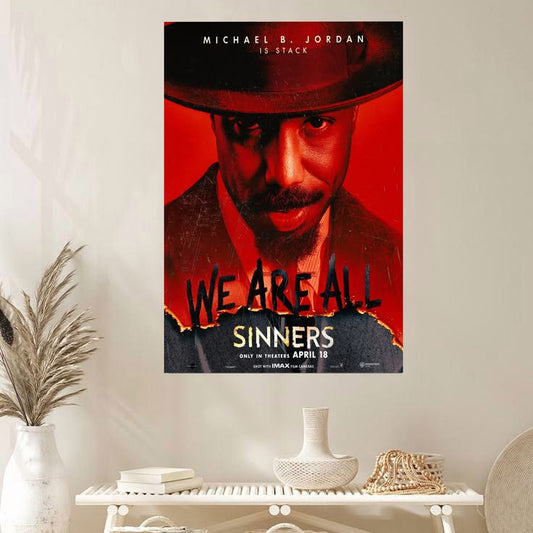 Sinners Movie Poster Michael B Jordan Hailee Steinfeld Poster Size 24''x36''