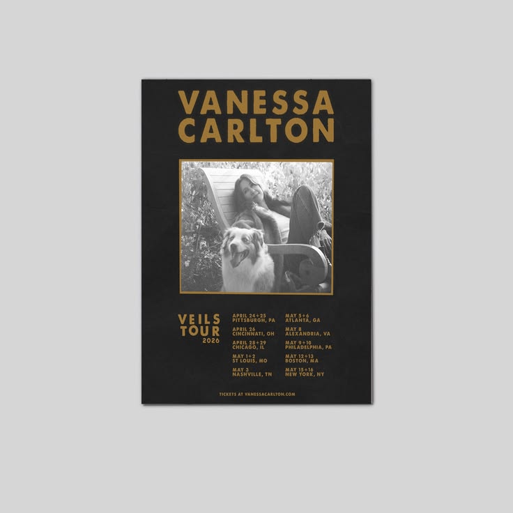 𝐕𝐚𝐧𝐞𝐬𝐬𝐚 𝐂𝐚𝐫𝐥𝐭𝐨𝐧 Veils Tour 2026 USA Size 24''x36''