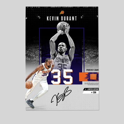 Basketball Superstar Kevin Durant Signed Poster For Kids Fans Room Bedroom Wall Decor-Sports Star Posters Canvas Art Print Picture Size 24''x36''