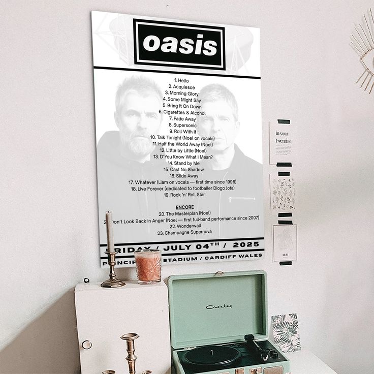 Music Poster- Oasis Comeback Tour 2025 Poster - Vintage Style - Size 24x36
