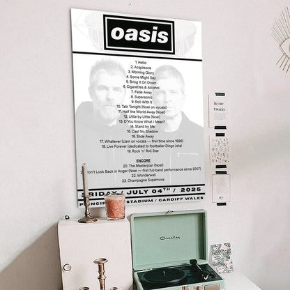 Music Poster- Oasis Comeback Tour 2025 Poster - Vintage Style - Size 24x36