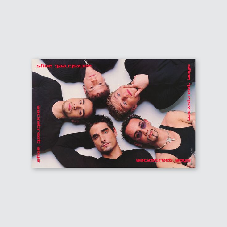 Music Poster - Backstreet Boys 80s 90s Retro Style - Size 24x36