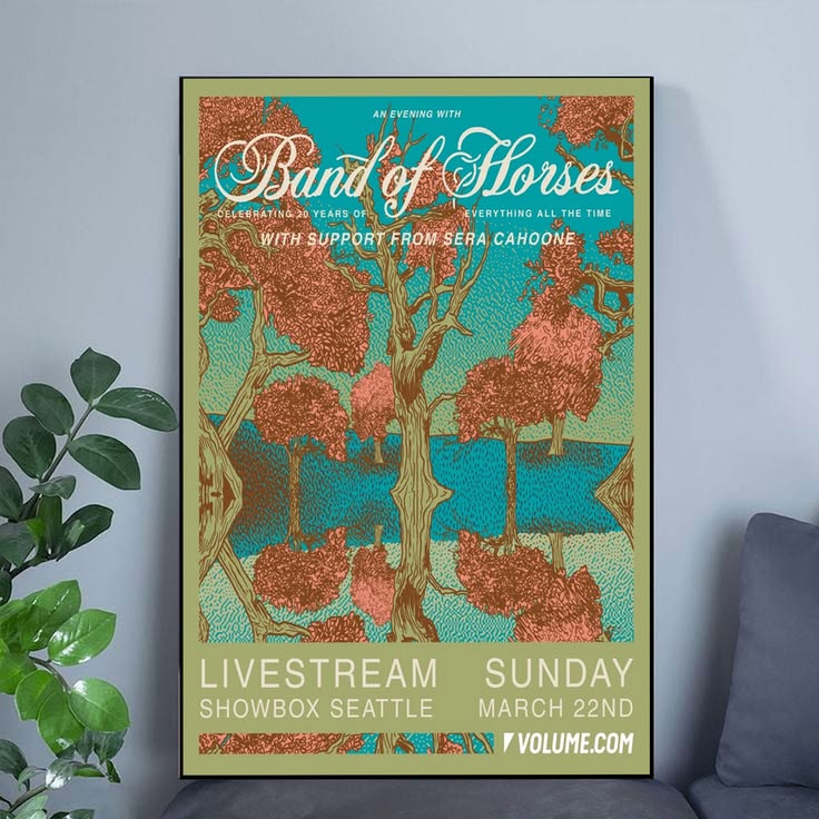 Band Of Horses 20th Anniversary 2026 Tour Poster Size 24''x36''