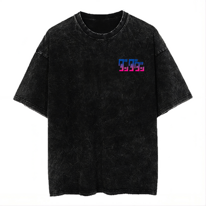 2-SIDED DANDADAN "NEON GLOW" BLUE & PINK VINTAGE WASHED TEE