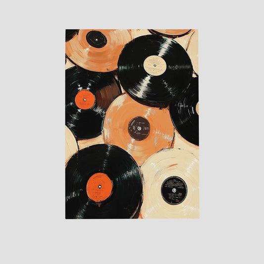 Music Poster - Record Eclectic Art - Vintage Style - Size 24x36