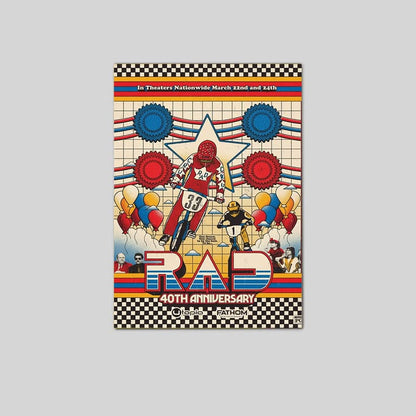 RAD Movie 40th Anniversary Poster 2026 Fathom Events BMX Wall Art Poster Size 24''x36''