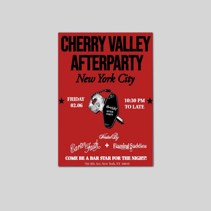Carter Poster Faith the Cherry Valley After Party Poster Full Size 24''x36''