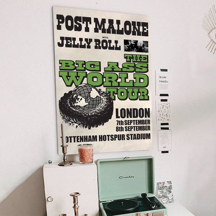 NEW Post Malone With Jelly Roll The Big Ass World Tour 2025 Poster Size 24''x36''