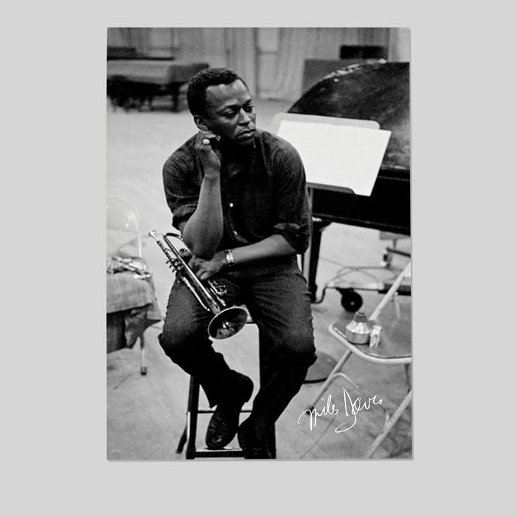 Music Poster- Miles Davis Poster - Jazz Art Vintage Style - Size 24x36