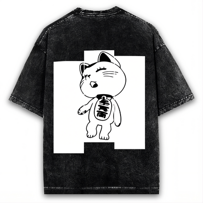 TURBO GRANNY "SINGING CAT" DANDADAN VINTAGE WASHED TEE