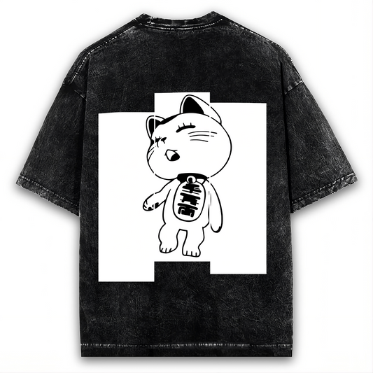 TURBO GRANNY "SINGING CAT" DANDADAN VINTAGE WASHED TEE