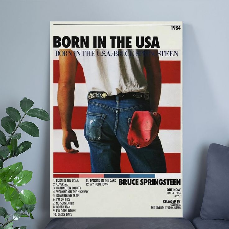 Bruce Springsteen Born In The U.S.A. Poster Canvas Poster Wall Decorative Art Painting Living Room Size 24''x36''