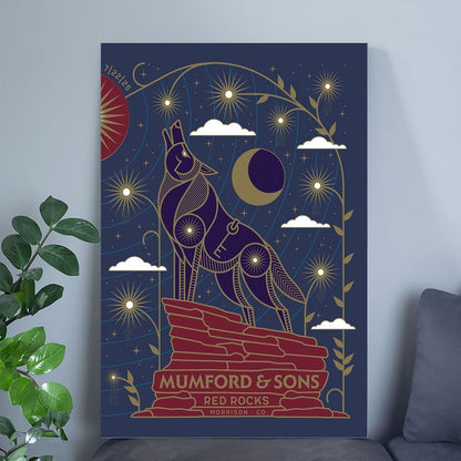 Mumford & Sons July 22, 2025 Red Rocks Amphitheatre. Morrison, CO Poster-Portrait - Poster Size 24''x36''