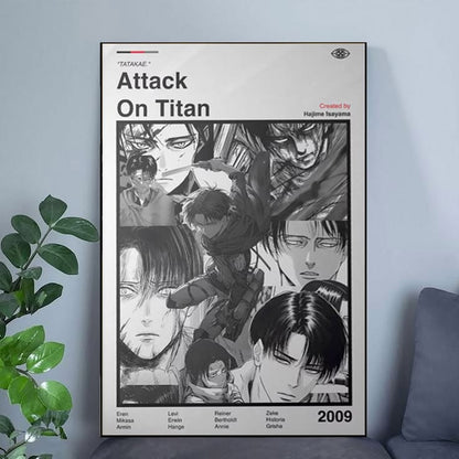 Attack On Titan Poster: Minimalist Anime Wall Art Print