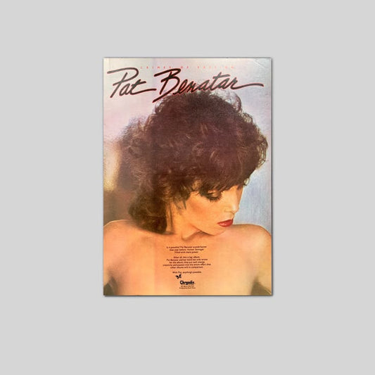 PAT BENATAR vintage 1980 POSTER ADVERT CRIMES OF PASSION Chrysalis Records Poster Size 24''x36''