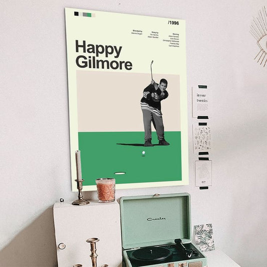 Happy Gilmore Movie Poster, Modern Vintage Size 24''x36''