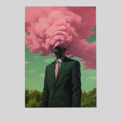 Vintage Poster - Head In The Cloud Retro Style - Size 24x36