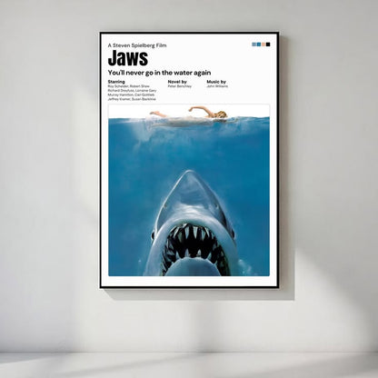 Jaws Poster, Thriller, Suspenseful Cinematic Wall Art