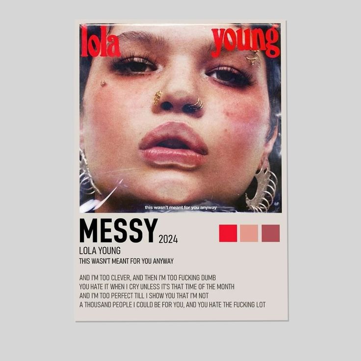 Music Poster- Lola Young - Messy 2024 Poster- Vintage Style - Size 24x36