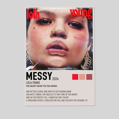 Music Poster- Lola Young - Messy 2024 Poster- Vintage Style - Size 24x36