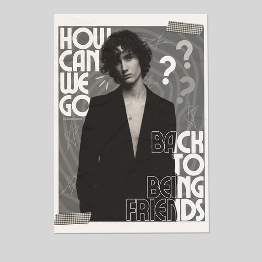 Music Poster - Sombr Back To Friends - Vintage Style - Size 24x36