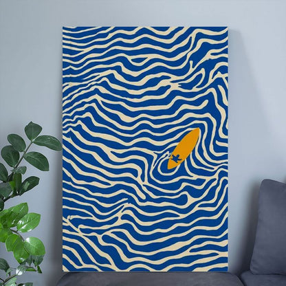 Surfing Poster, Beach Wall Art Poster Full Size 24''x36''