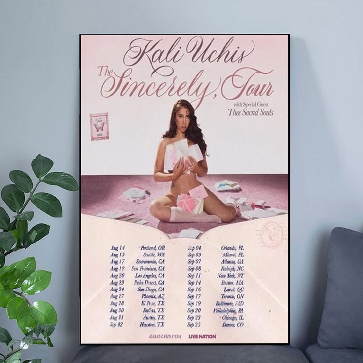Kali Uchis The Sincerely Tour Schedule Poster Size 24''x36''