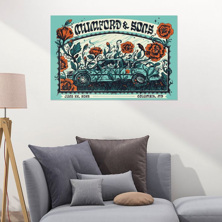 Mumford And Sons Poster On Jun 22 2025 In Columbia MD-Landscape - Poster Size 24''x36''