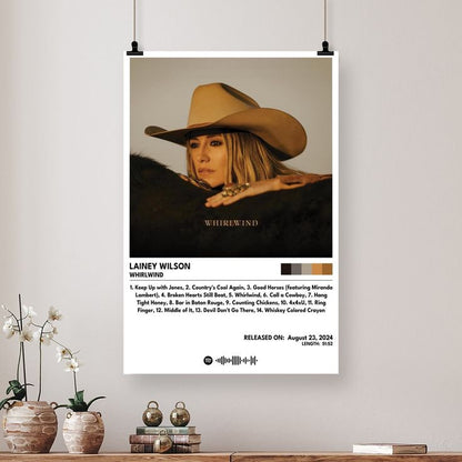 Lainey Wilson Whirlwind   Album High Quality Music Poster Size 24''x36''