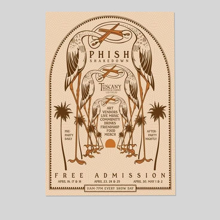 Phish At The Tuscany Resort And Casino Tour 2026 Poster Size 24''x36''