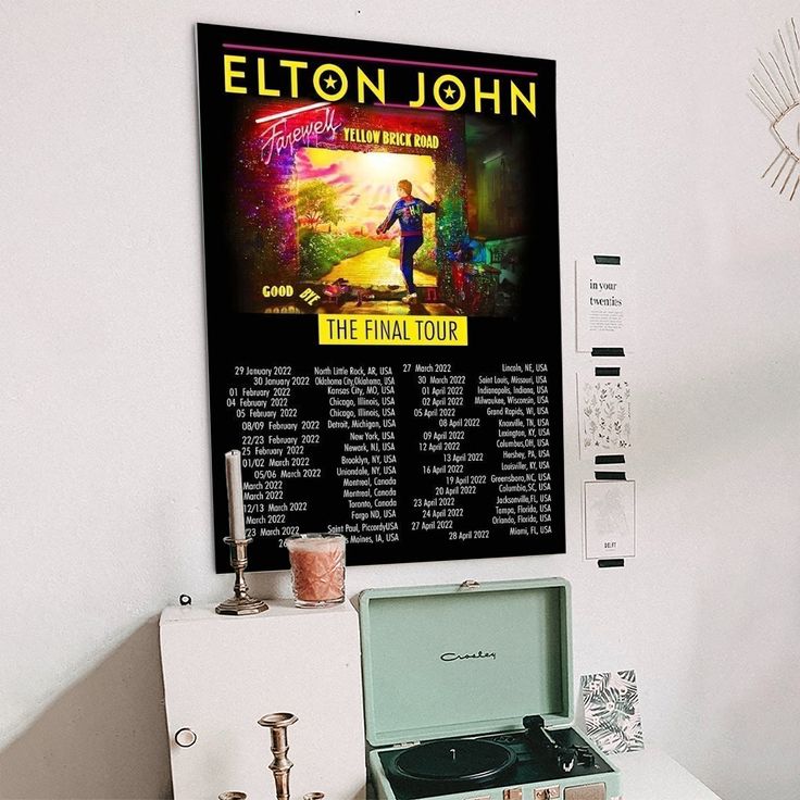 Elton John Farewell Tour 2022 Poster Fan Gift Music Poster Size 24''x36''