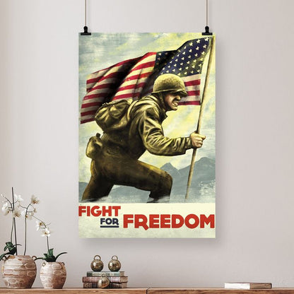 Call of Duty: WWII - Fight Wall Poster Retro Style - Size 24''x36''