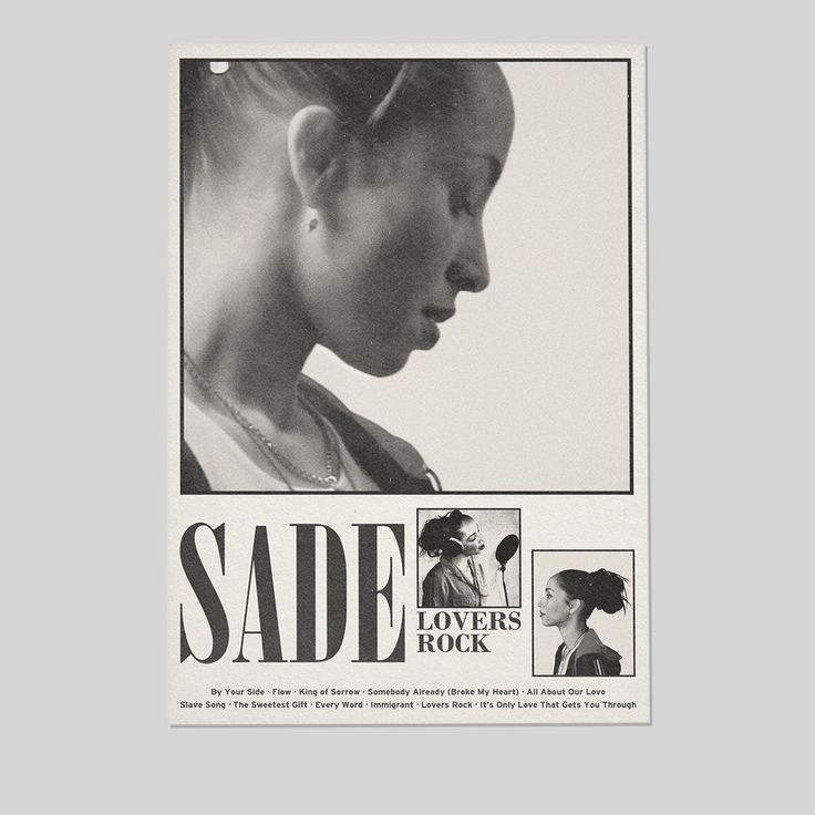 Music Poster -Sade Adu Lovers Rock Album - Retro Style - Size 24x36