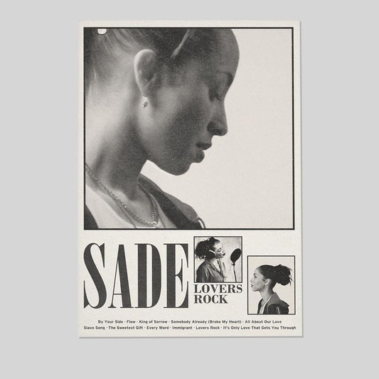 Music Poster -Sade Adu Lovers Rock Album - Retro Style - Size 24x36