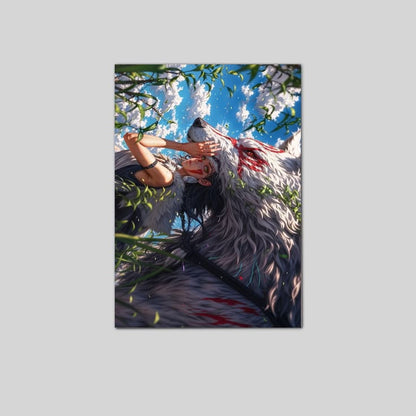 Princess Mononoke San and Moro Wolf Aesthetic Anime Wall Art Poster Size 24''x36''