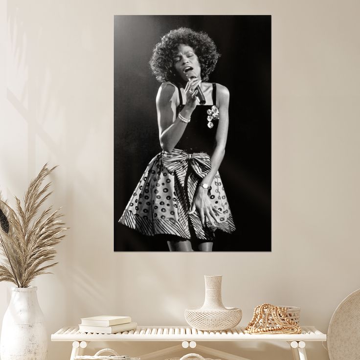 Singer Poster - Whitney Houston- Retro Style - Size 24x36