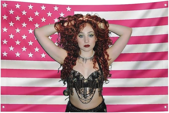 Music Poster Interesting National Flag Wall Tapestry with Chappell Roan, Poster Flag Gift Retro Style - Size 24''x36''