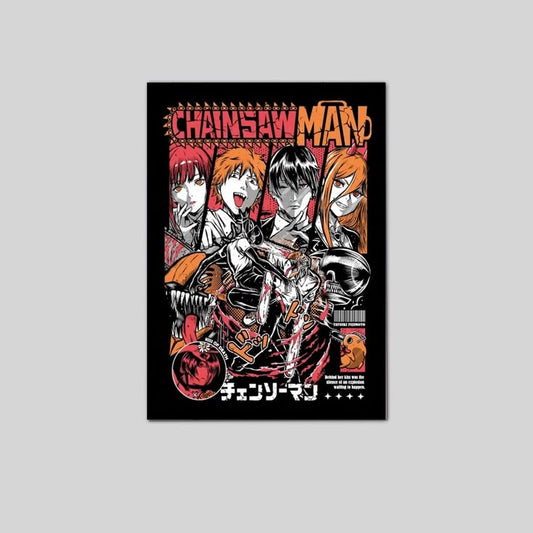 Chainsaw Man Denji Makima Aki Power Retro Manga Poster Size 24''x36''