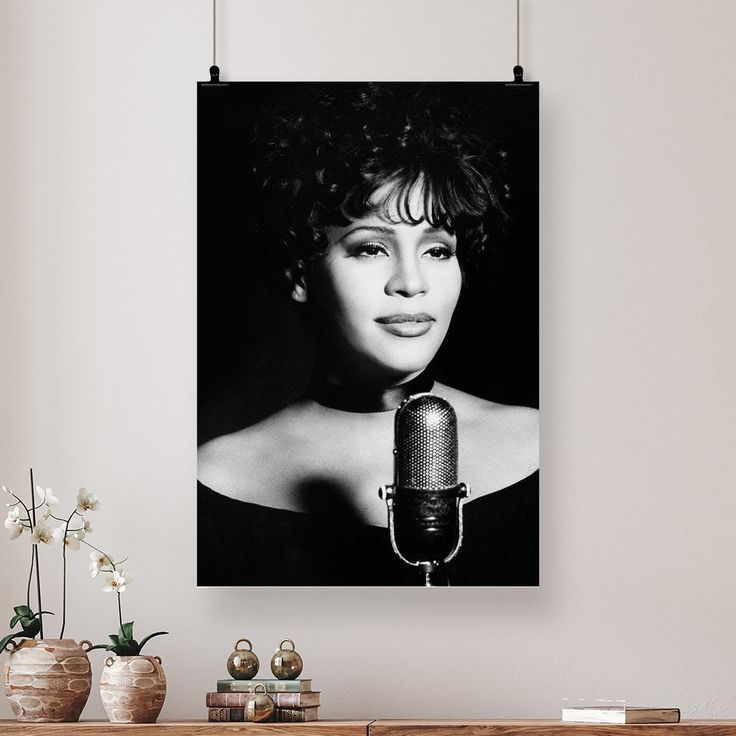 Music Poster - Whitney Houston- Retro Style - Size 24x36
