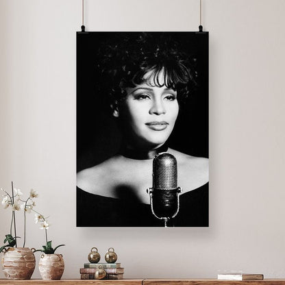 Music Poster - Whitney Houston- Retro Style - Size 24x36