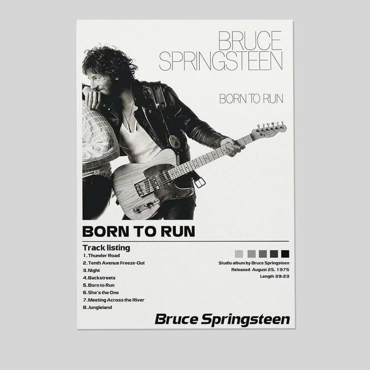 Bruce Springsteen Born to Run Canvas Poster Wall Decorative Art Painting Living Room Size 24''x36''