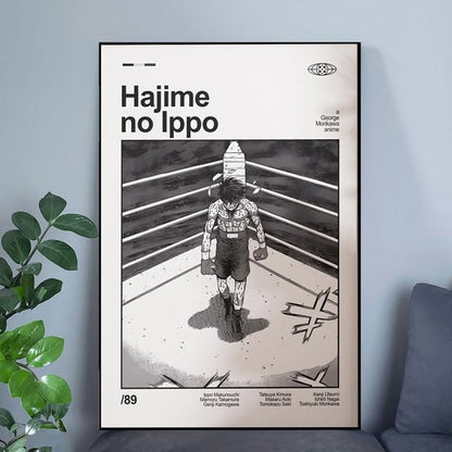 Lucky Shop Hajime No Ippo Wall Art,Retro Minimalist Anime Poster Full Size 24''x36''