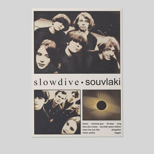 Music Poster - Slowdive Souvlaki Poster - Vintage Style - Size 24x36