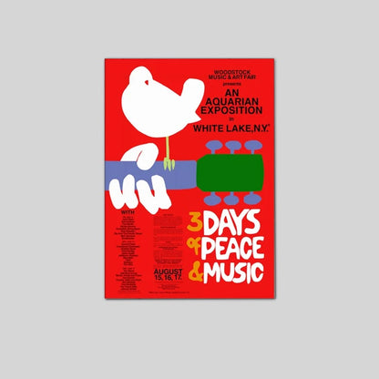 1969 Woodstock Festival Poster Full Size 24''x36''