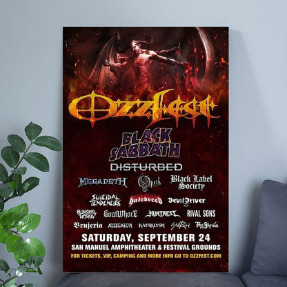 2002 BLACK SABBATH CONCERT POSTER PRINT WALL ART THE OZZFEST CONCERT POSTER Size 24''x36''