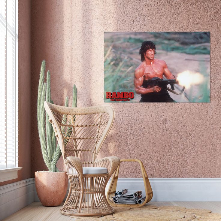 Rambo: First Blood Part 2 Movie Poster Print Retro Style - Size 24''x36''