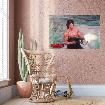 Rambo: First Blood Part 2 Movie Poster Print Retro Style - Size 24''x36''