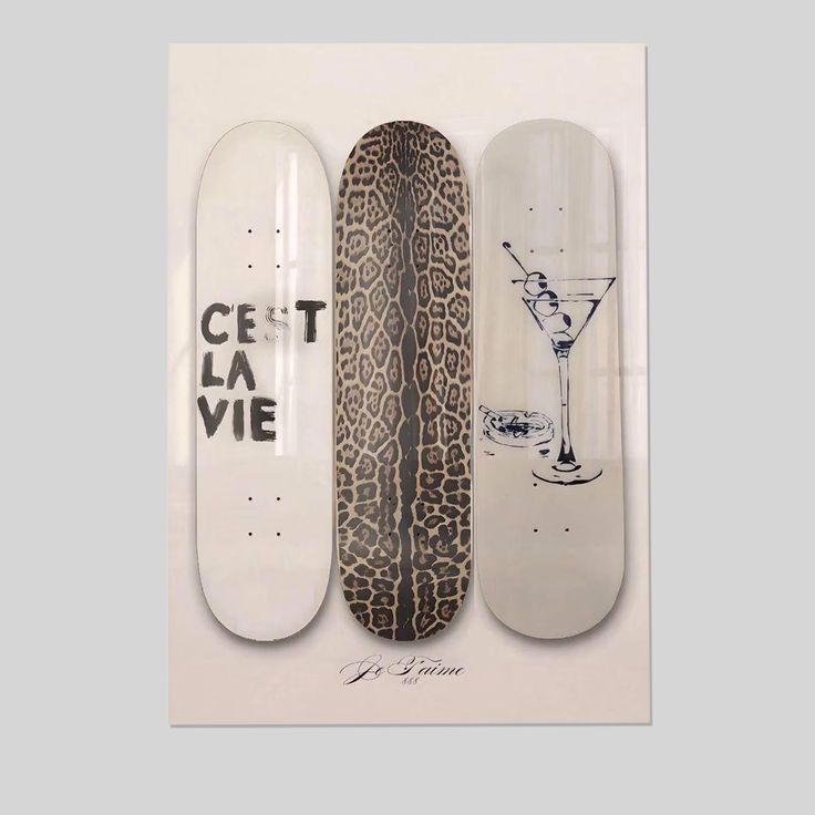 Trendy Poster - Leopard Skateboard Poster - Vintage Style - Size 24x36
